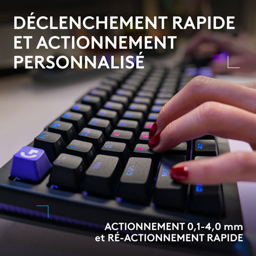 Clavier de jeu mécanique tactile et analogique rétroéclairé DUAL SWAP TMR G G512 X 75 format 75 % de Logitech - Anglais