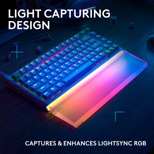 Repose paume amplifiant la barre lumineuse G G512 PRO X 75 LIGHTSYNC de Logitech - Transparent