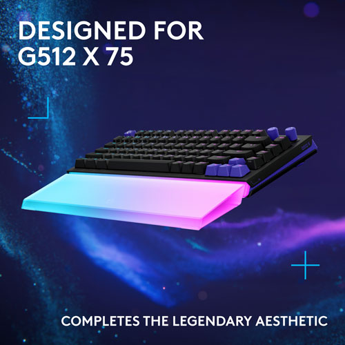 Repose paume amplifiant la barre lumineuse G G512 PRO X 75 LIGHTSYNC de Logitech - Transparent