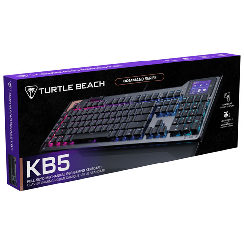 Clavier de jeu pleine grandeur rétroéclairé à touches mécaniques Titan Command Series KB5 de Turtle Beach - Noir - Bilingue