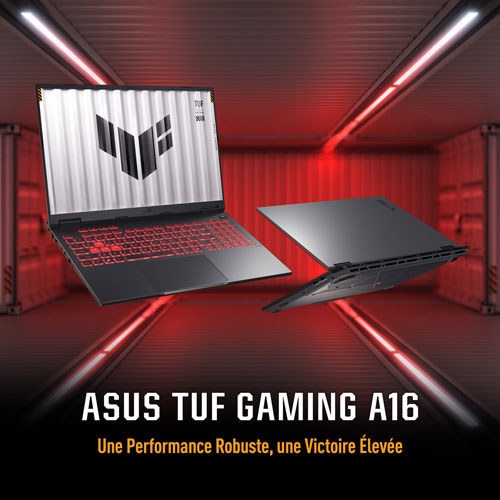 Portable de jeu de 16 po TUF Gaming A16 d'ASUS - Gris Jaeger (Ryzen 9 8940HX d'AMD/RAM 16 Go/SSD 512 Go/GeForce RTX 5060/Win11)