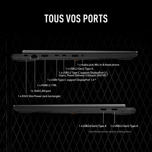 Portable de jeu de 16 po TUF Gaming A16 d'ASUS - Gris Jaeger (Ryzen 9 8940HX d'AMD/RAM 16 Go/SSD 512 Go/GeForce RTX 5060/Win11)
