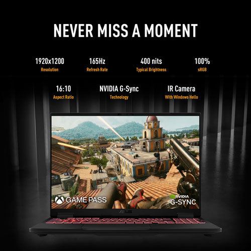 Portable de jeu de 16 po TUF Gaming A16 d'ASUS - Gris Jaeger (Ryzen 9 8940HX d'AMD/RAM 16 Go/SSD 512 Go/GeForce RTX 5060/Win11)