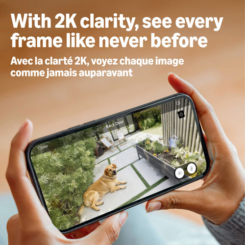 Caméra IP d'extérieur 2K Wi-Fi 2K+ de Blink avec batterie Solaris - Blanc