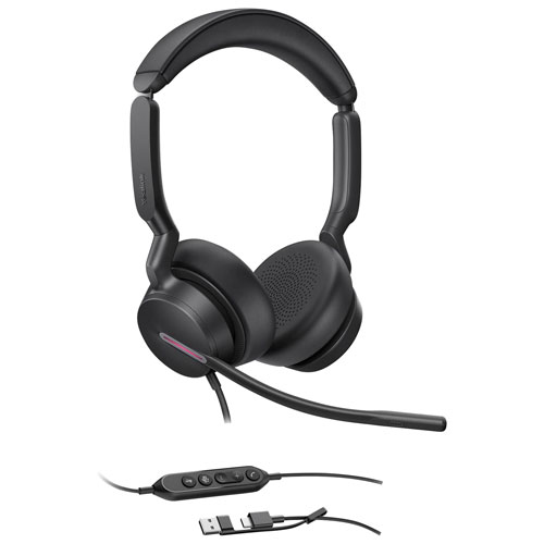 Yealink UH46 AI Noise Cancellation Wired Headset with Microphone - Black