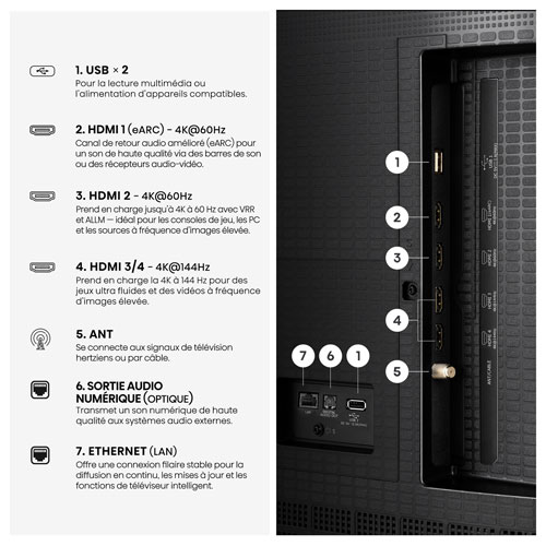 Téléviseur intelligent Fire TV QLED mini-DEL HDR UHD 4K de 50 po QD8SF de Hisense (50QD8SF) - 2026