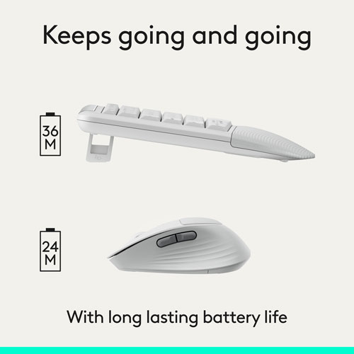 Logitech Comfort Plus MK880 Bluetooth Advanced Optical Tracking Keyboard & Mouse Combo - White - English