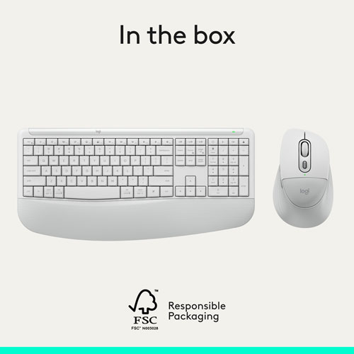Logitech Comfort Plus MK880 Bluetooth Advanced Optical Tracking Keyboard & Mouse Combo - White - English
