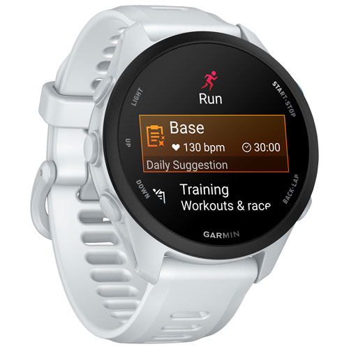 Montre intelligente de course de 43 mm Forerunner 70 de Garmin avec GPS - Blanc