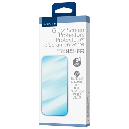 Insignia Glass Screen Protector for iPhone 18 Pro/iPhone 17 Pro - 3 Pack - Only at Best Buy