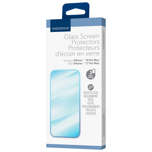 Insignia Glass Screen Protector for iPhone 18 Pro Max/iPhone 17 Pro Max - 3 Pack - Only at Best Buy