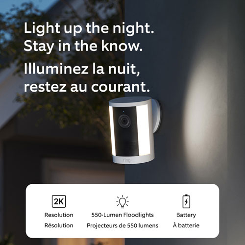 Ring Spotlight Cam (2nd Gen) (Battery) Wire-Free Wi-Fi 2K IP Camera - White
