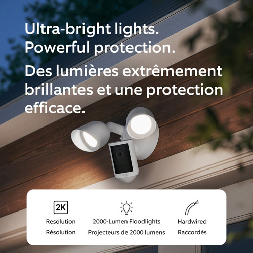 Ring Floodlight Cam (2nd Gen) Wired Wi-Fi 2K Camera - White