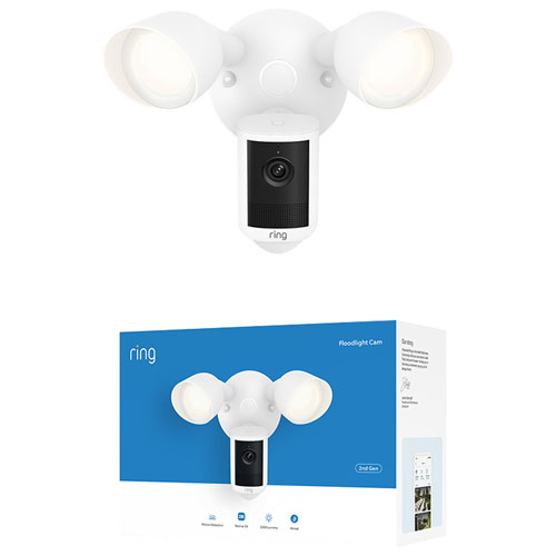 Ring Floodlight Cam (2nd Gen) Wired Wi-Fi 2K Camera - White