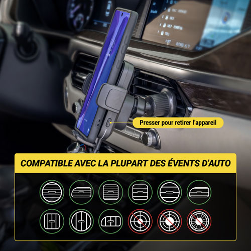Scosche MagicGrip 10W Qi Fast Charging 3-in-1 Wireless Vent Mount Auto Grip (SUHQWDSVM-SP )