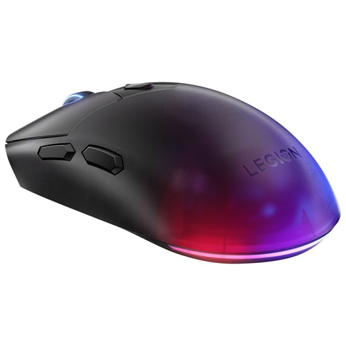 Souris de jeu optique RVB sans fil Legion M410 16 000 ppp de Lenovo - Noir transparent