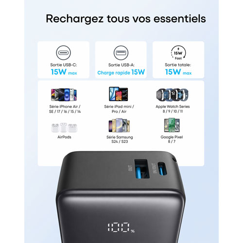 Anker Zolo 10000 mAh 30W USB-C Power Bank - Black