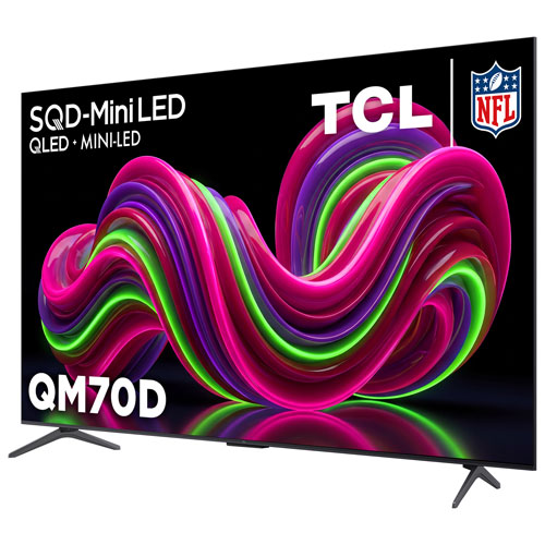 Téléviseur intelligent Fire TV SQD-Mini LED 4K UHD HDR 144 Hz série QM70D de TCL de 65 po (65QM70D) - 2026 - Idéal pour les films et les jeux