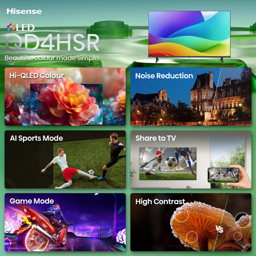 Hisense 32" QD4HSR HD LED QLED Roku TV Smart TV (32QD4HSR) - 2026 - Great for Sports & Gaming