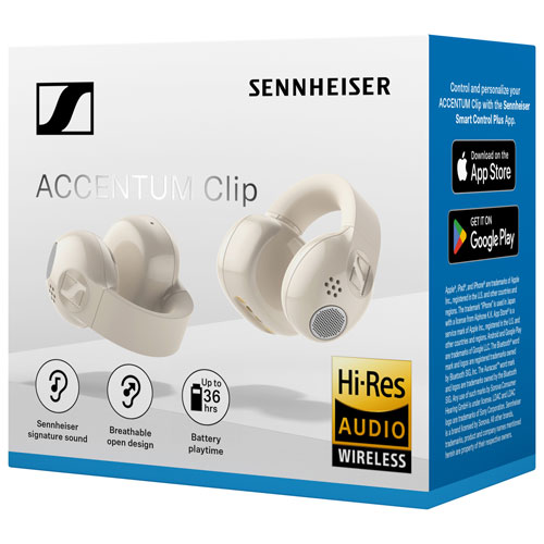 Écouteurs-boutons sans fil véritables à conception ouverte Sennheiser ACCENTUM Clip - Crème