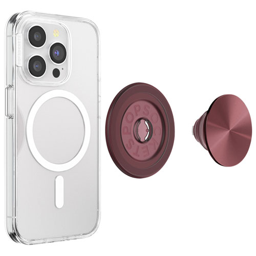 Poignée et support extensibles magnétiques universels PopGrip de PopSockets pour cellulaire - Oxblood