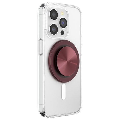 Poignée et support extensibles magnétiques universels PopGrip de PopSockets pour cellulaire - Oxblood