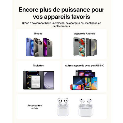 Chargeur portatif USB-C/USB-A UltraCharge de Belkin de 10 000 mAh et 45 W avec câble USB-C intégré – Sable
