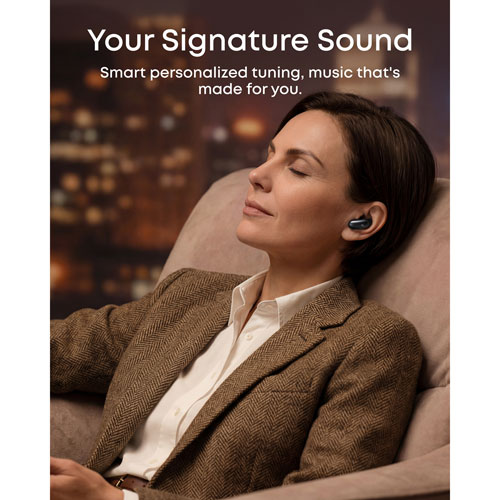 Écouteurs intraauriculaires entièrement sans fil à réduction du bruit Soundcore by Anker Liberty 5 Pro Max TWS – Autonomie de 12 h, résistants à l’eau, micro intégré – Noirs