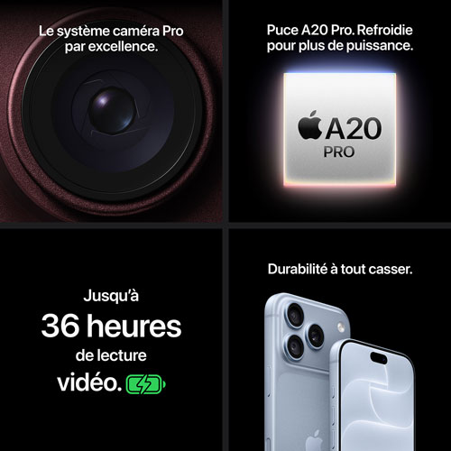 Apple iPhone 18 Pro 2 To avec Virgin Plus – Noir – Financement mensuel