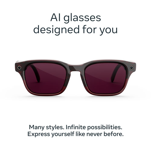Meta Adventurer AI Glasses with AI, Photo, Video, Audio & Messaging - Merlot/Transitions Ruby - Standard