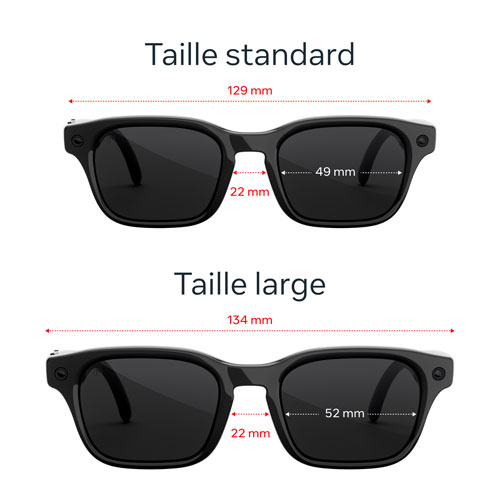 Meta Adventurer AI Glasses with AI, Photo, Video, Audio & Messaging - Classic Black/Transitions Grey - Large