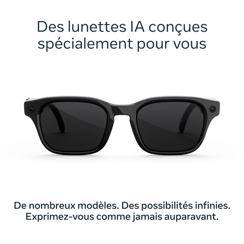 Meta Adventurer AI Glasses with AI, Photo, Video, Audio & Messaging - Classic Black/Transitions Grey - Large