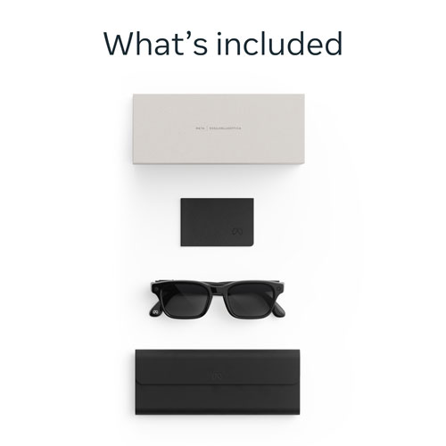 Meta Adventurer AI Glasses with AI, Photo, Video, Audio & Messaging - Classic Black/Transitions Grey - Large