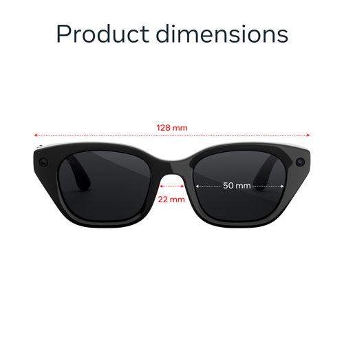 Meta Capri AI Glasses with AI, Photo, Video, Audio & Messaging - Classic Black/Grey