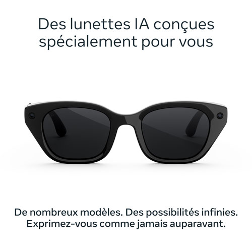 Meta Capri AI Glasses with AI, Photo, Video, Audio & Messaging - Classic Black/Grey