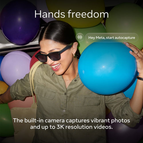Meta Capri AI Glasses with AI, Photo, Video, Audio & Messaging - Classic Black/Grey