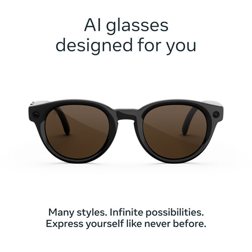 Meta Nova AI Glasses with AI, Photo, Video, Audio & Messaging - Classic Black