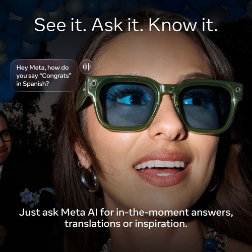 Meta Nova AI Glasses with AI, Photo, Video, Audio & Messaging - Classic Black/Brown