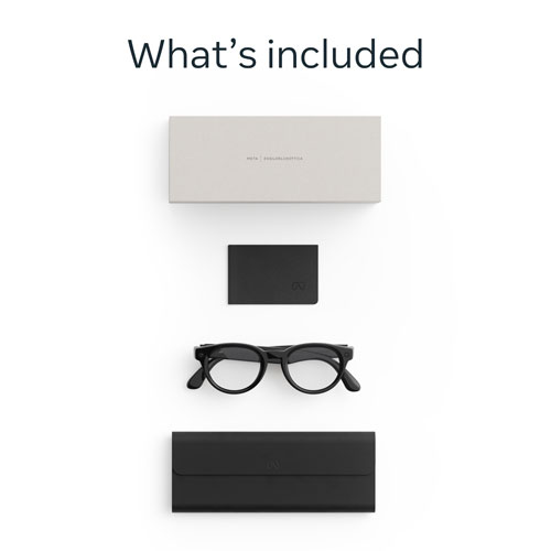 Meta Nova AI Glasses with AI, Photo, Video, Audio & Messaging - Classic Black/Clear - Standard