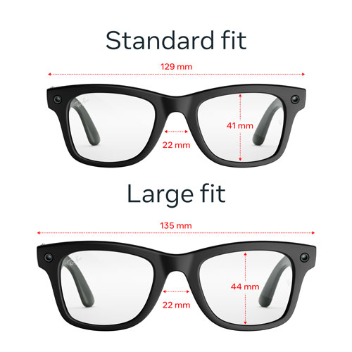Ray-Ban | Meta Wayfarer (Gen 3) Glasses with AI, Photo, Video, Audio & Messaging - Matte Black/Blue AR Clear - Standard