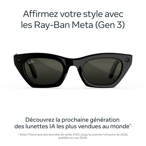 Ray-Ban | Meta Zena (Gen 3) Glasses with AI, Photo, Video, Audio & Messaging - Shiny Black/Polarized G15 Green - Standard