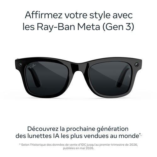 Ray-Ban | Meta Wayfarer (Gen 3) Glasses with AI, Photo, Video, Audio & Messaging - Shiny Black/Transitions Grey - Large