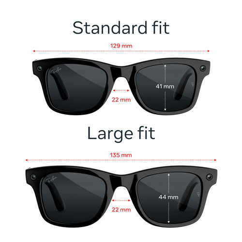 Ray-Ban | Meta Wayfarer (Gen 3) Glasses with AI, Photo, Video, Audio & Messaging - Shiny Black/Transitions Grey - Large