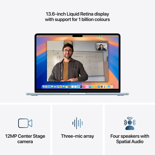 Apple MacBook Air 13" (2025) - Sky Blue (Apple M4 / 1TB SSD / 16GB RAM) - French