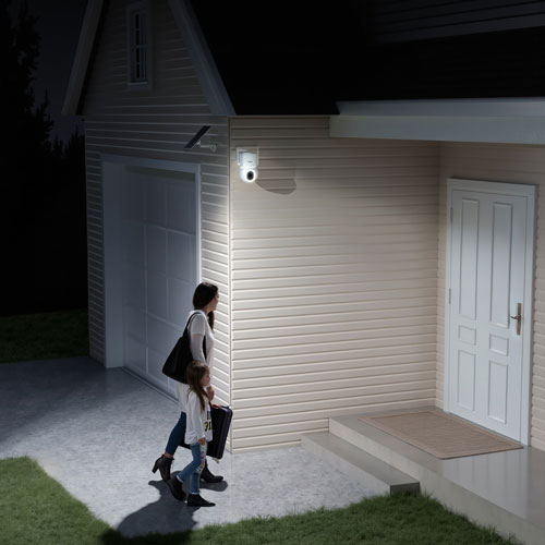 Système de 4 caméras de sécurité extérieures sans fil Aosu SolarCam D1 Max avec concentrateur et vision nocturne en couleurs - Blanc
