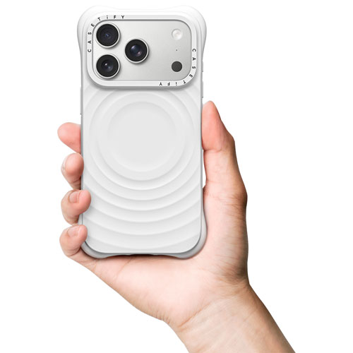 Étui rigide ajusté Casetify Ripple avec MagSafe pour iPhone 18 Pro/17 Pro - Blanc - Partenaire de détail exclusif