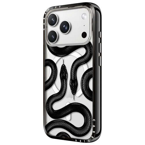 Étui rigide ajusté Casetify Compact avec MagSafe pour iPhone 18 Pro/17 Pro - Noir/Transparent - Partenaire de détail exclusif