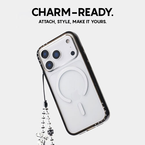 Étui rigide ajusté Casetify Compact avec MagSafe pour iPhone 18 Pro/17 Pro - Noir/Transparent - Partenaire de détail exclusif