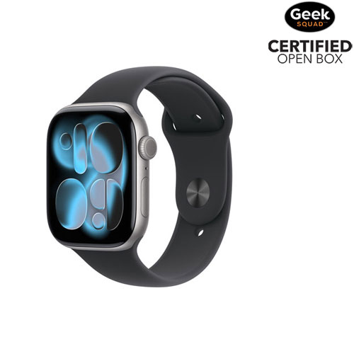 Open Box - Apple Watch Series 11 (GPS) 46mm Space Grey Aluminum Case with Black Sport Band - Medium/Large