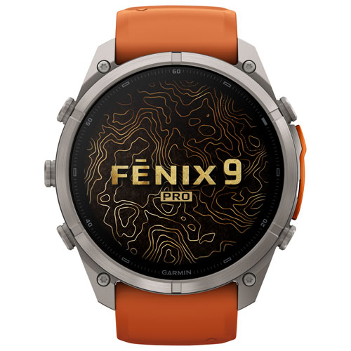 Garmin fēnix 9 Pro inReach 51mm Sapphire AMOLED GPS Multisport Smartwatch - Titanium / Autumn Orange / Spark Orange